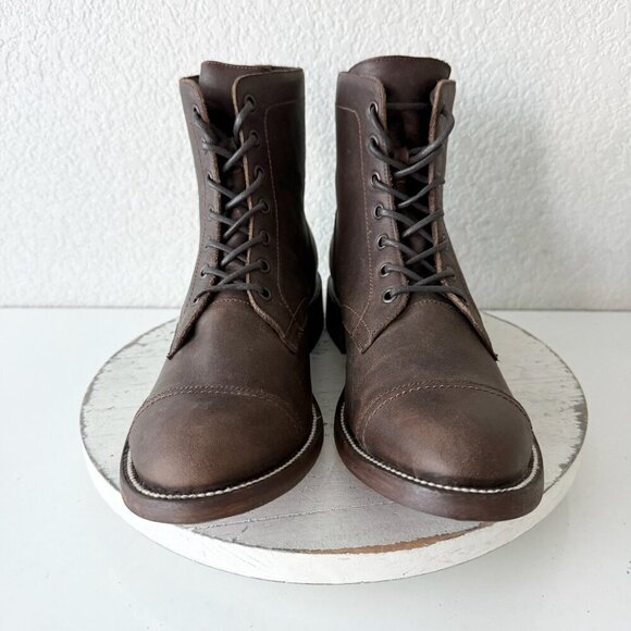 NEW Lane Mens Brown Ankle Boots Size 10 Lace-up Casual Genuine Leather Sole main image 7